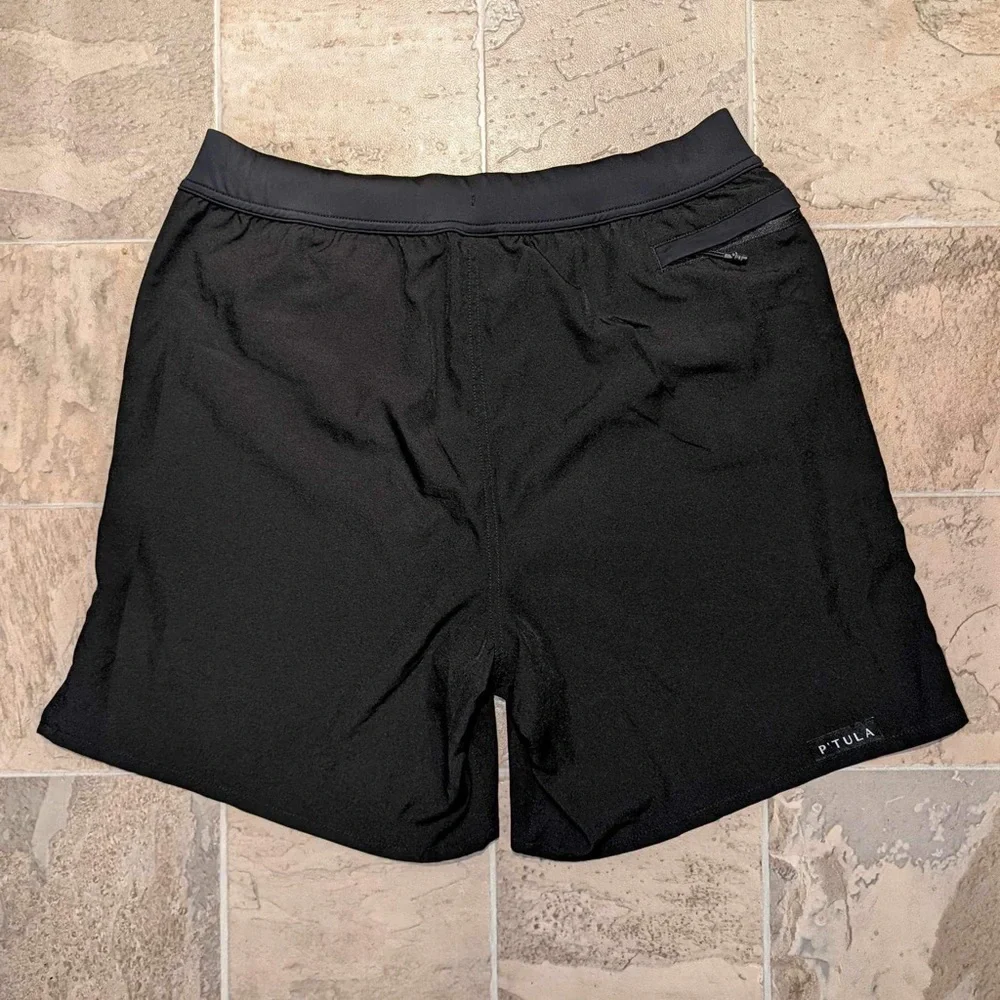 PTULA - P’TULA Men’s Athletic Shorts - (Black) - Like New Condition - Picture 1 of 5